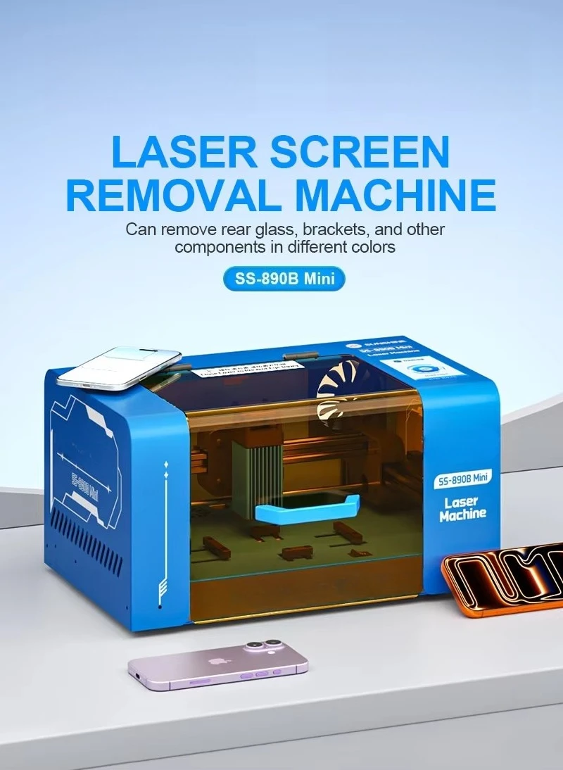SUNSHINE SS-890BMINI Laser Machine with SS-6605 Smoke Purifier Combo for Mobile Phone Back Glass Removal High Efficiency No Odor