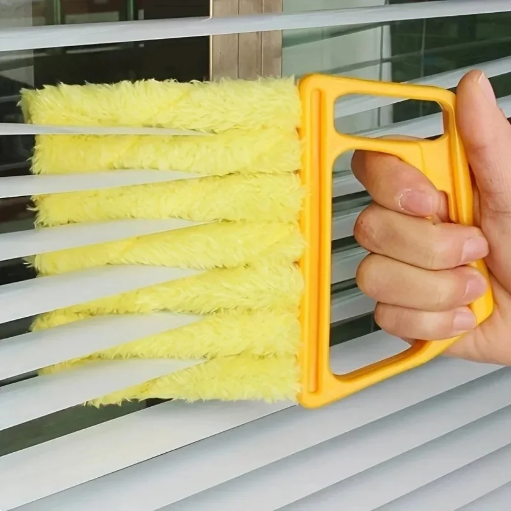 Escova Portátil para Limpeza de Persianas, Escova Lavável para Limpeza de Persianas, Escova de Microfibra para Limpeza de Janelas, Escova Doméstica para Limpeza de Poeira, Ferramentas de Limpeza