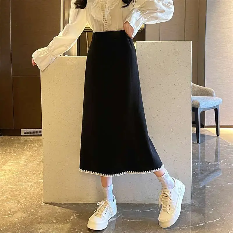 

Летняя тонкая свободная прямая юбка-труба с высокой талией, женская юбка Cleanfit со средней талией из ПВХ, трапециевидной формы, юбка «летучая мышь»