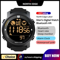 NORTH EDGE-reloj inteligente para hombre, Monitor de ritmo cardíaco, reloj inteligente para mujer, podómetro para correr, despertador, resistente al agua, 50m, Android IOS