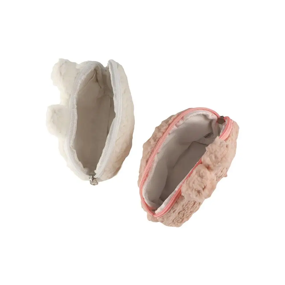 Large Capacity Plush Rabbit Coin Purse Zipper Plush Rabbit Animal Rabbit Money Bags Anime Cartoon Animal Zipper Bags