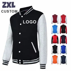 Casual Warm Baseball Jacket Custom Logo Fashion Baseball Uniforms Personality Street Coat Costume Company Group Print Embroidery