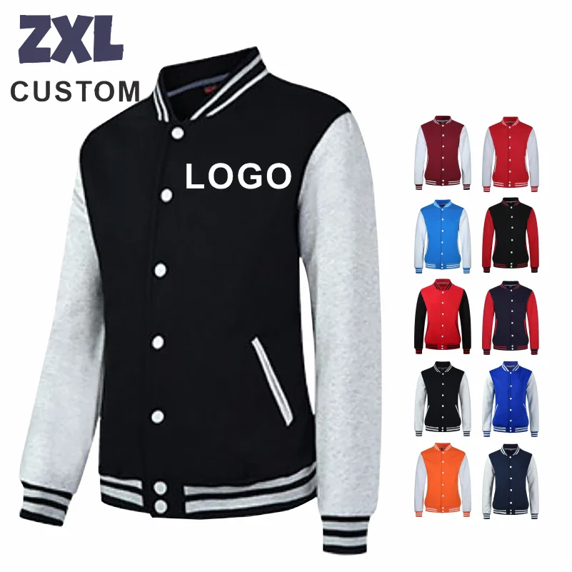 Casual Warm Baseball Jacket Custom Logo Fashion Baseball Uniforms Personality Street Coat Costume Company Group Print Embroidery