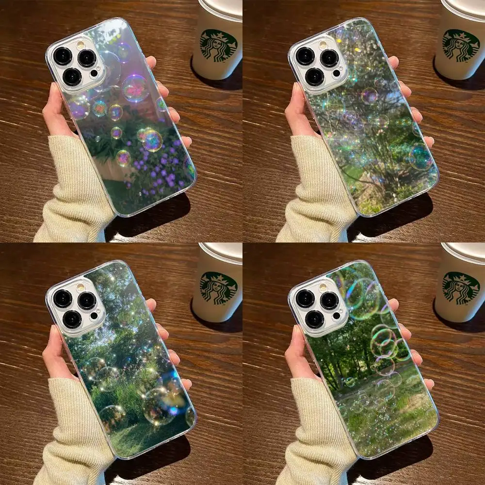 

Forest Bubbles Phone Case For iPhone17,16,15,14,13,12,11 Plus,Pro Max Soft Transparent Cover