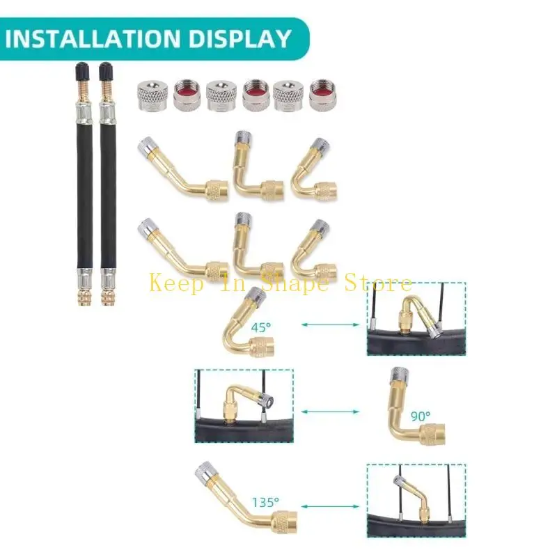 U1JC Bikes Reifenventile Verlängerungsadapter mit Reifenventile Verlängerung gesetzt