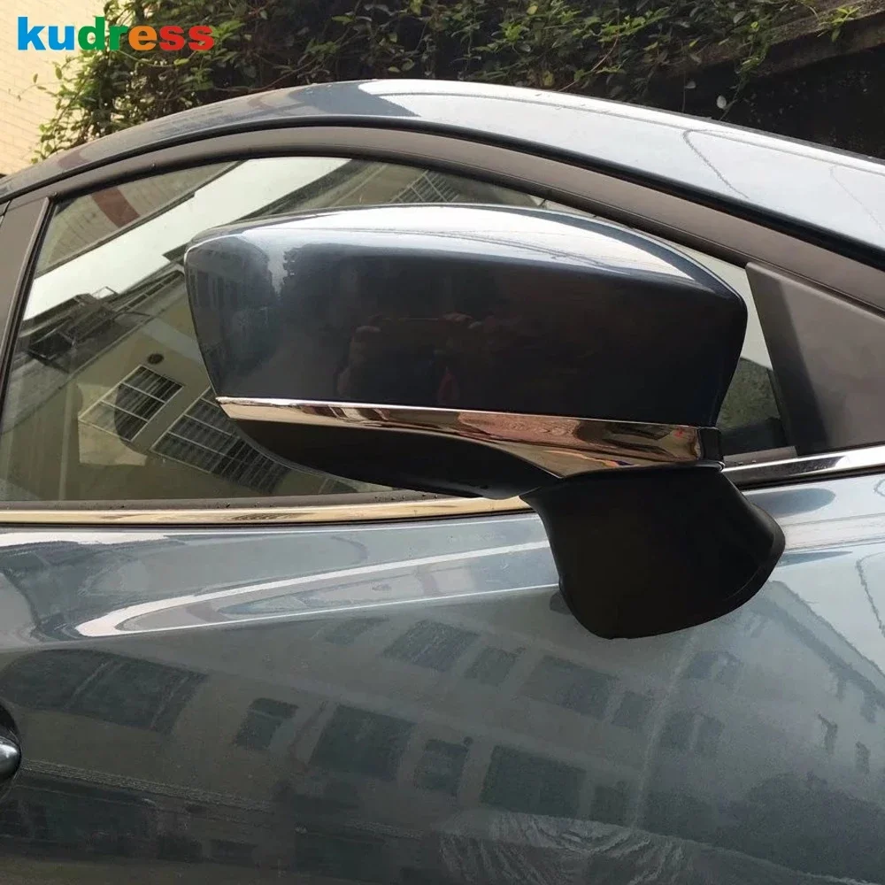 Rearview Mirror Cover Trim For Mazda 2 Demio DJ Hatchback 2014-2016 2017 2018 Chrome Car Side Mirror Molding Strip Accessories