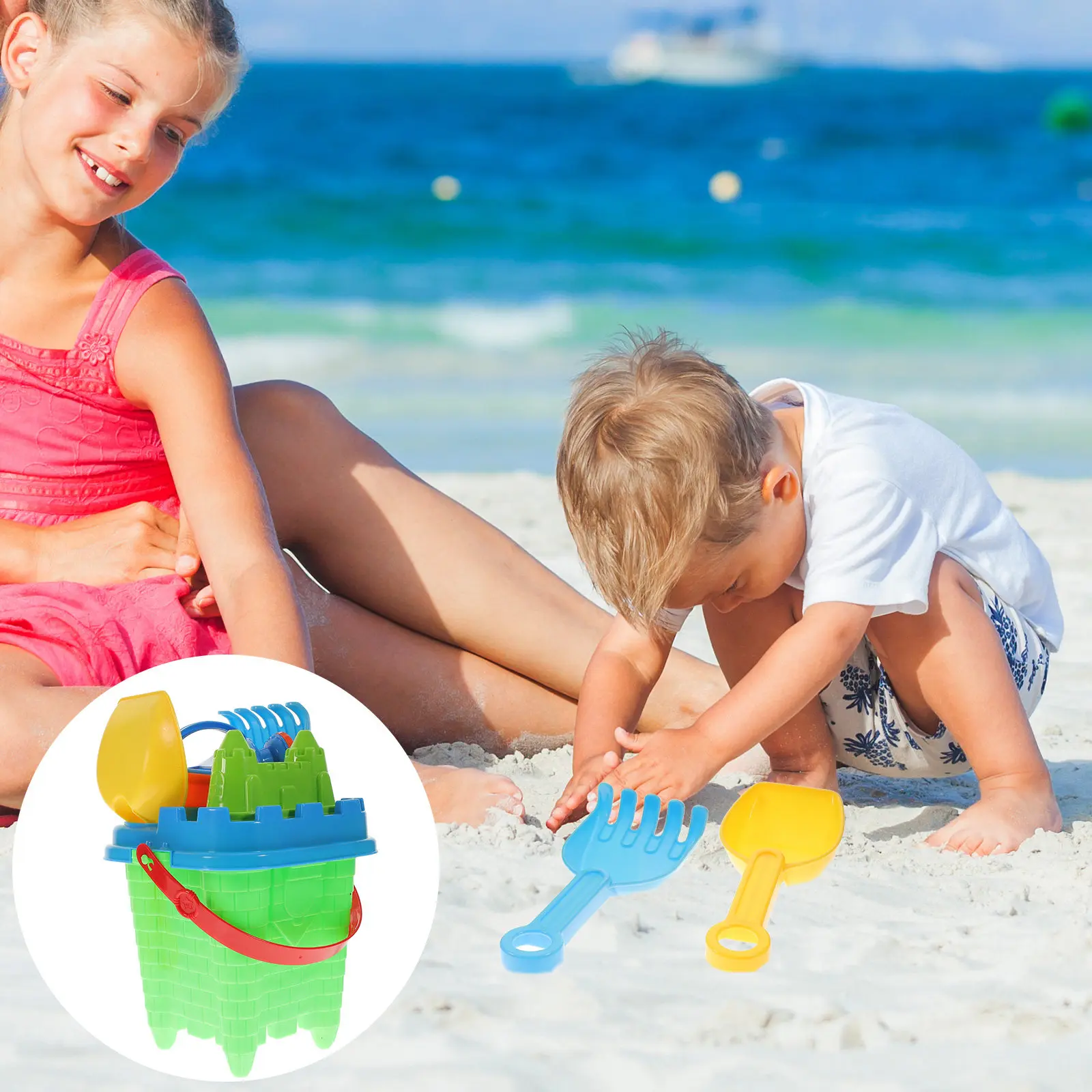 

6Pcs Cartoon Sand Molds for Children Durable Safe Beach Sand Tool Set Enhances Color Recognition Creativity Play
