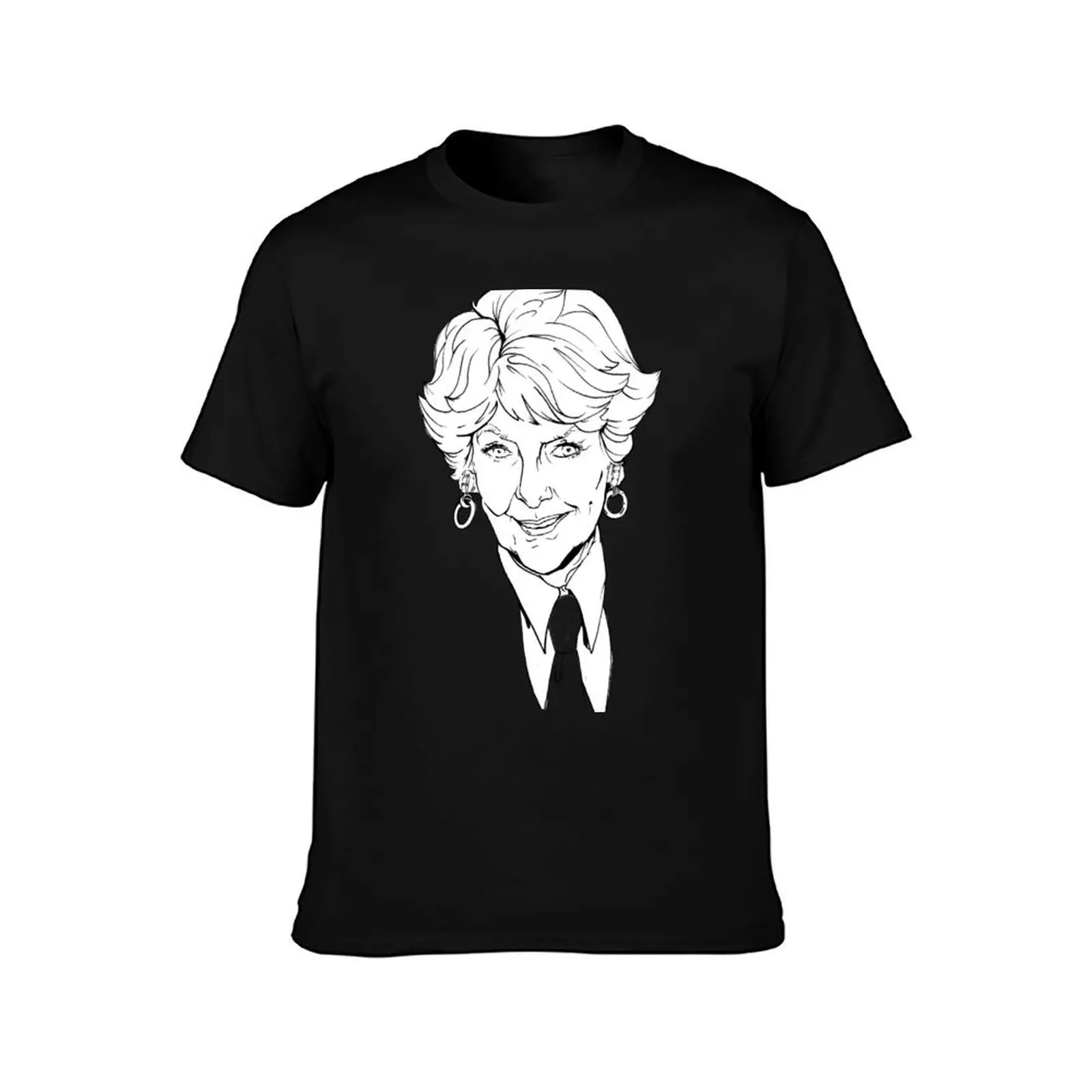 Elaine Stritch (White Fill) T-Shirt Simple Casual Short Sleeve Tee T-Shirt