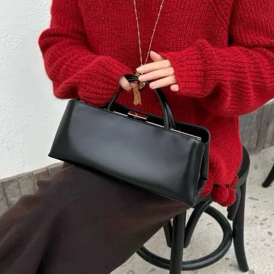 Designer Bags Metal Frame Clip Bag,luxury French Fashion Women's Evening Bag,brand Pu Leather Multi-layer Magnetic Buckle Purse