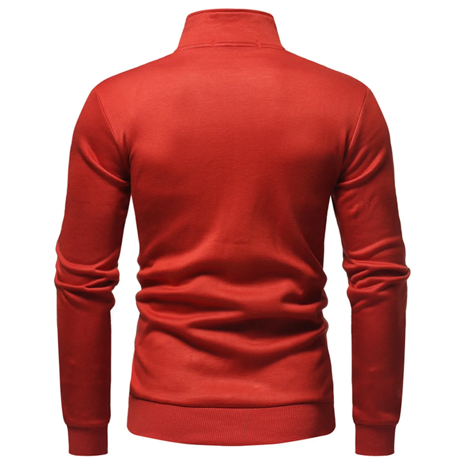 Veste zippée à col montant pour hommes, manteau à manches longues, sweat à capuche coupe couvertes, coton, décontracté, solide, document, sport, automne