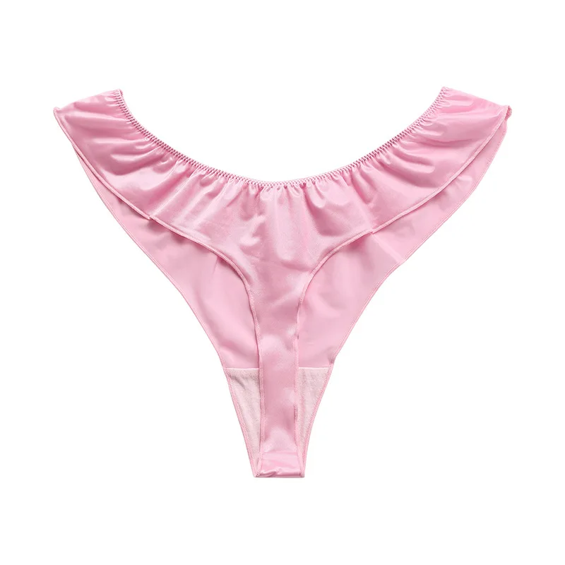 Tanga transpirable para mujer, ropa interior Sexy, lencería rosa y azul, suave y cómoda, bragas de cintura baja