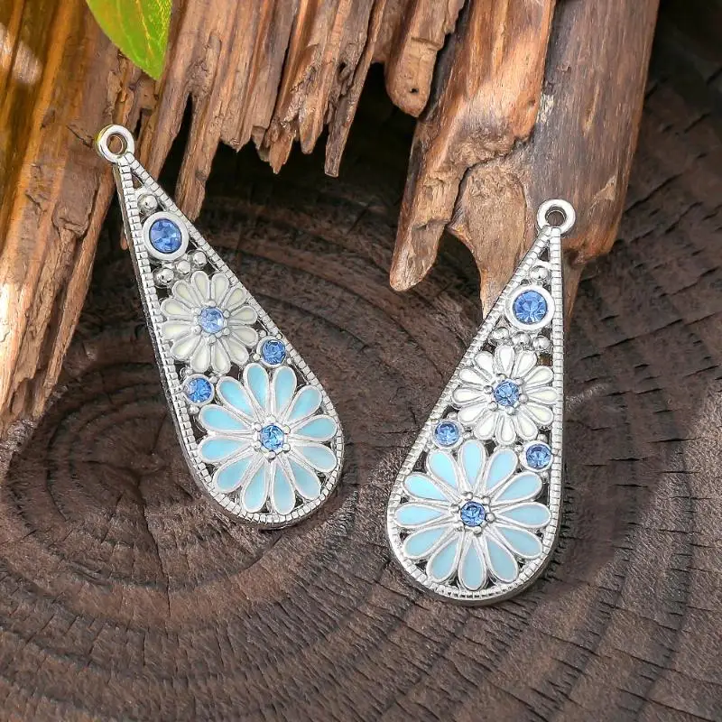 5Pcs Bohemia Enameling Teardrop Pendants For Women DIY Earrings Necklaces Pendants Charms Making Jewelry Accessories