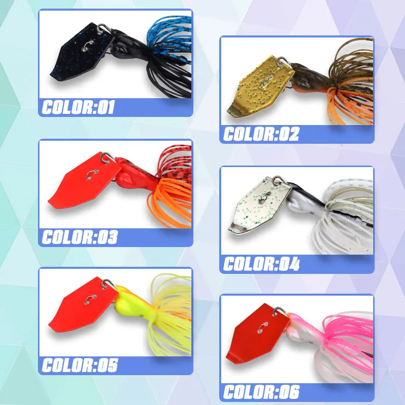 LETOYO 2.35in 1/2oz Chatterbait Bladed Jig Fishing Lure Vibrating Metal Blade Silicone Skirt Needle Point Hook for Bass Pike - view 4