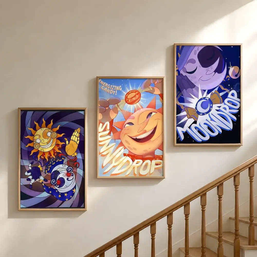 Character S-Sundrop M-Moondrop FNAF Poster Waterproof HD Modern Peel And Stick Wall Decor Bedroom Living Room Dorm Office