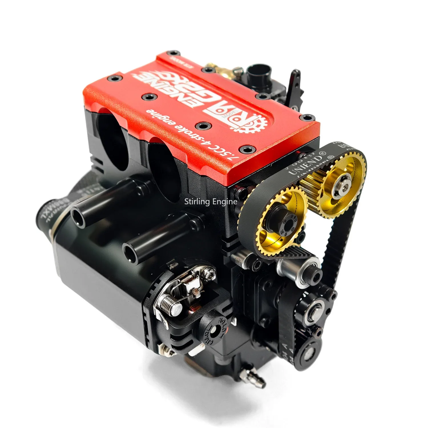 NF 7.5CC Four-Stroke Engine Model Inline Twin-Cylinder Gas Version Working Engine Model Assembly Metal Toy Kit DIY Gift