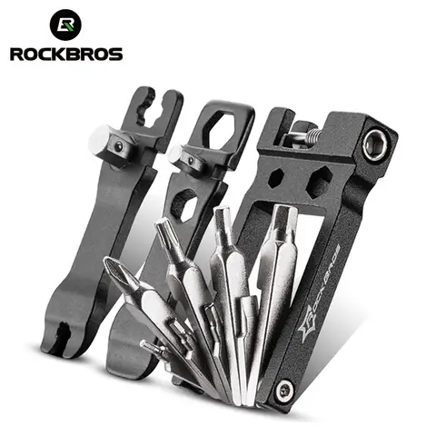 ROCKBROS 산악 자전거 도구 세트 자전거 자전거 수리 도구 키트 육각 스포크 렌치 산악 사이클 스크루 드라이버 도구 16 in 1