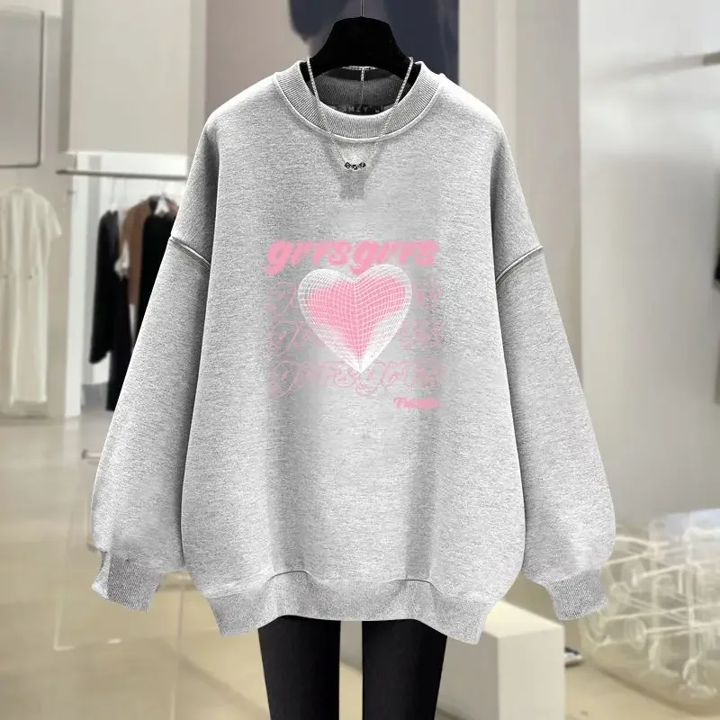 

Autumn Loose O-neck Sweatshirts Women Clothing Letter Printed Hoodies Fashion Y2k Chic Long Sleeve Cotton Top Pullovers