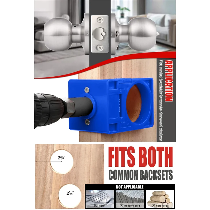 

A95I-Door Installation Kit With Door Latch Mortise Tool,Door Latch Kit For 1-3/8" Or For 1-3/4" Thick Doors, Lock Hole Saw Set B