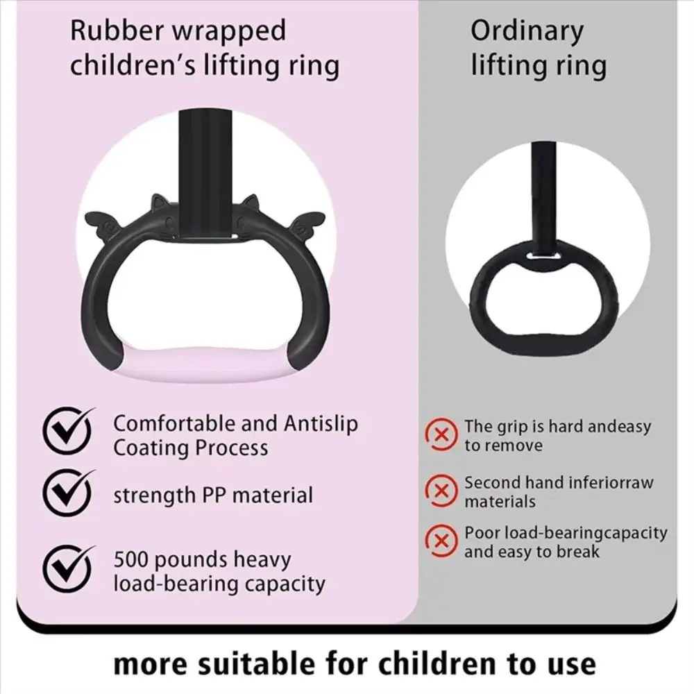 

Non-Slip Children Gymnastic Rings Adjustable Straps Comfortable Pull up Handle Rings Arm Strength Workout Strength Training Ring