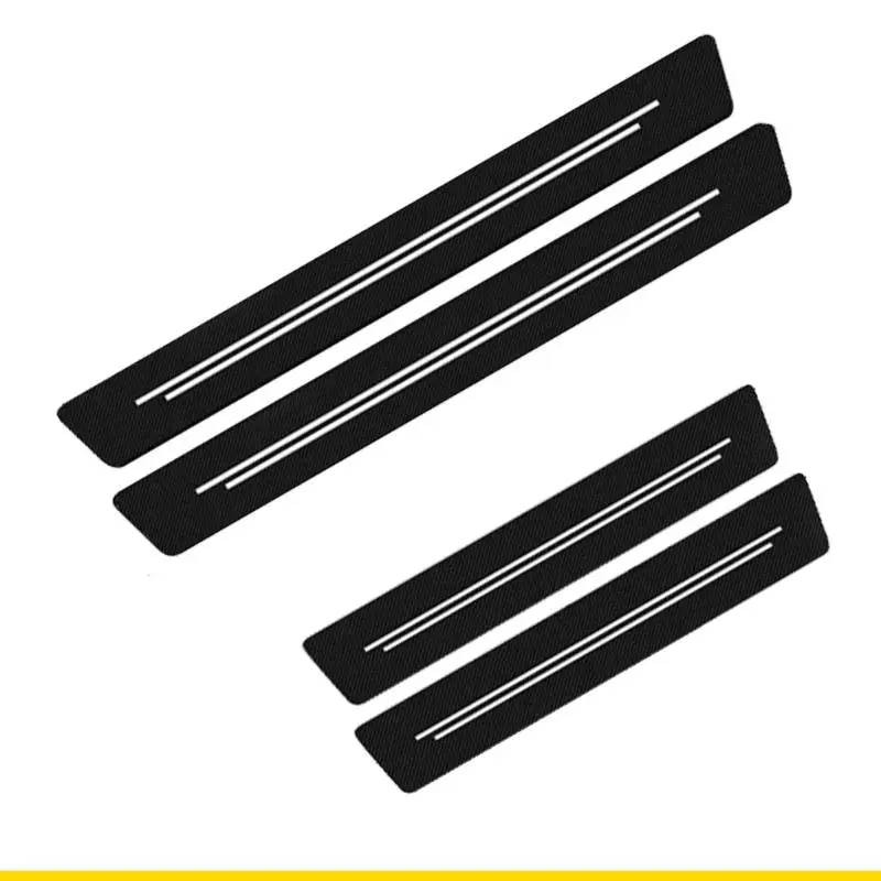 

SZCH Slip Vehicle Door Sill Protectors Carbon Fiber Leather Trim Guards 4Pcs