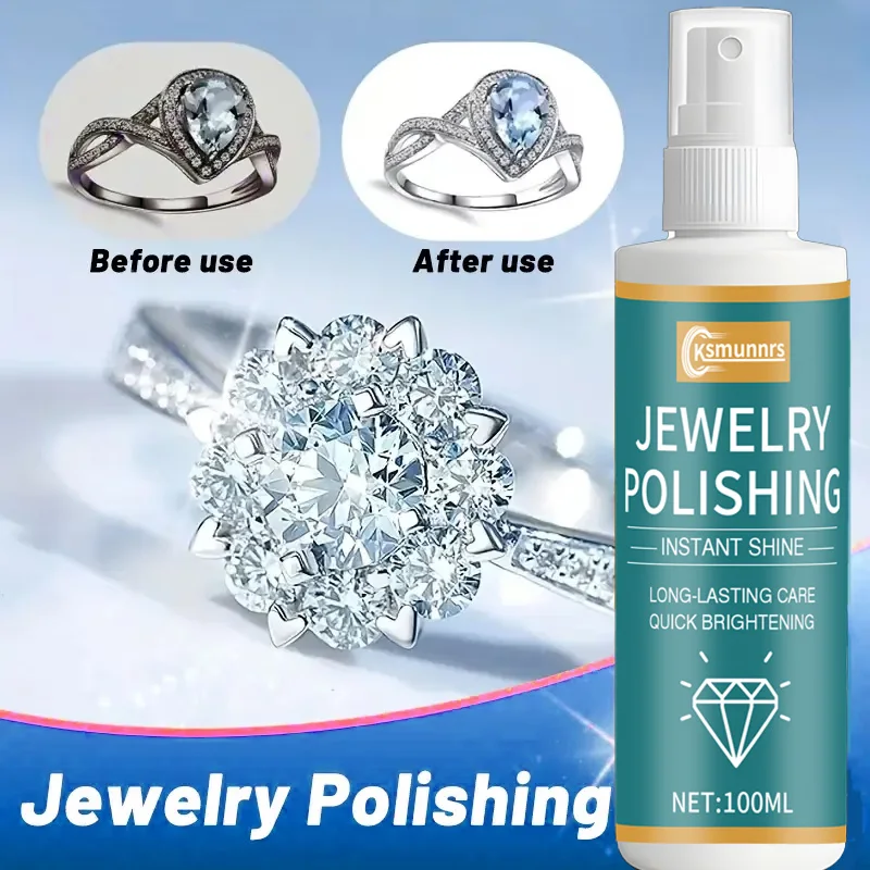Multi-Purpose Jewelry Metal Polish & Brightening Solution – Cleans Oxidation, Polishes Surfaces, Includes Sponge, Ideal for Gold