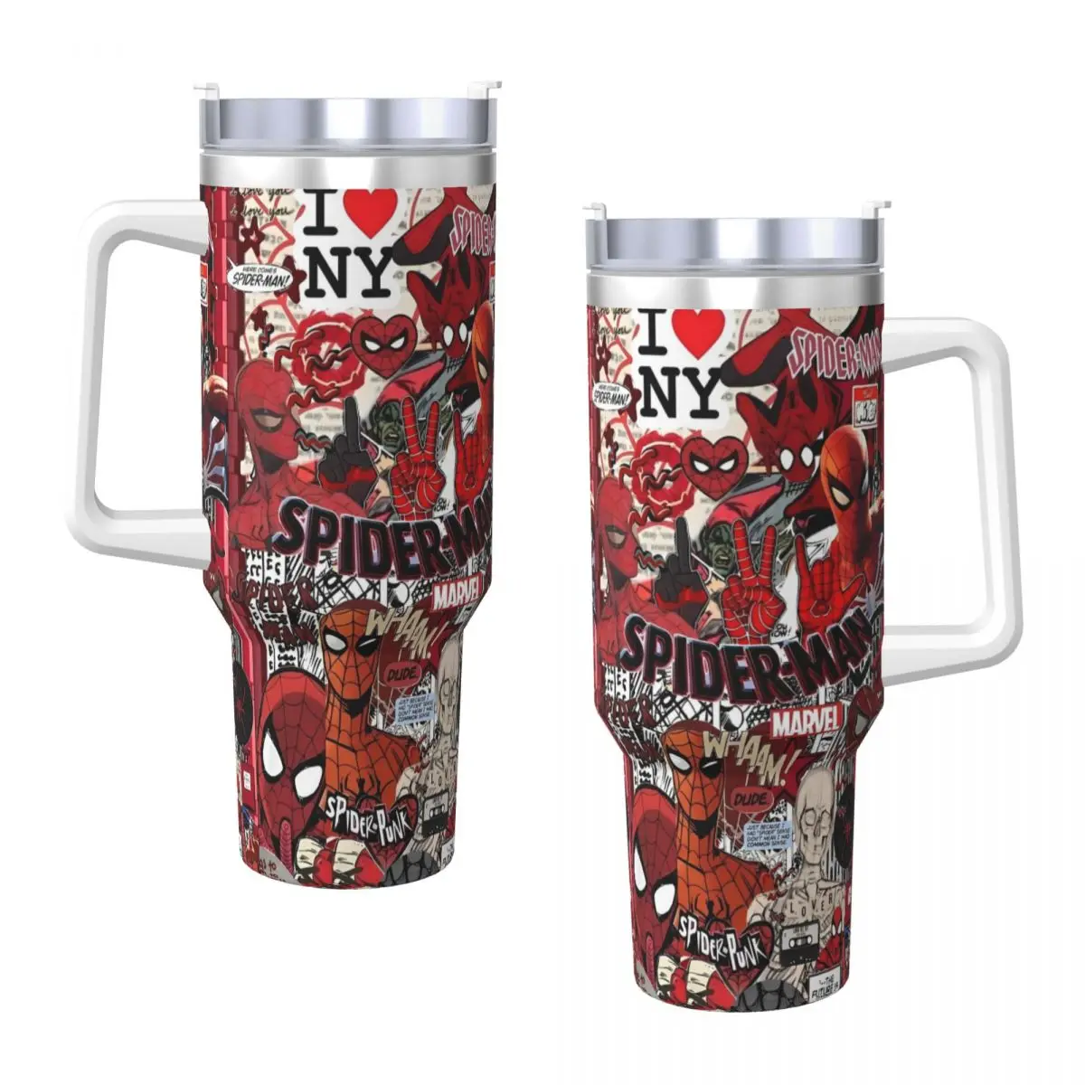 MINISO Spider Man HD Print Stainless Steel Tumbler Travelist Car Mugs 40oz Thermal Mug Portable Hot Drinks Milk Tea Water Bottle