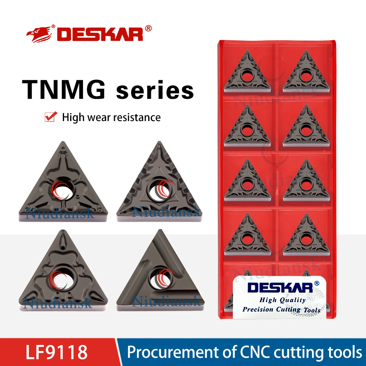

TNMG160404/08/12-TM/HQ/CQ/R-S/L-S LF9118 Токарный станок с ЧПУ Треугольный наружный круг Режущая вставка Токарный инструмент для обработки стальных деталей