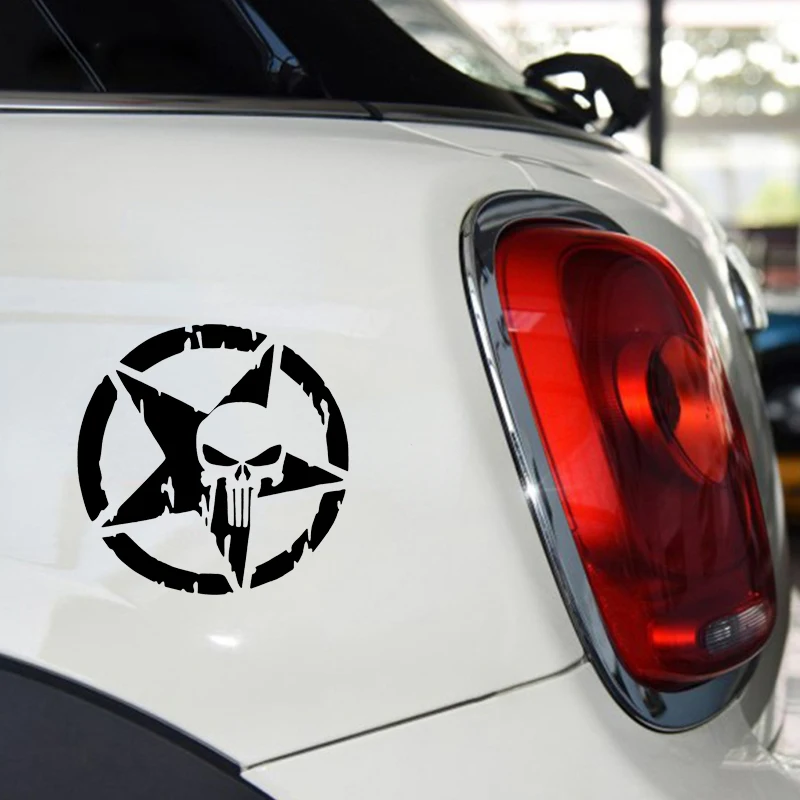 Hot Sale Star Skull Pentagram Car Stickers Creative Waterproof Motorcycle Car Body Trunk Decals Car Accessories Decoration