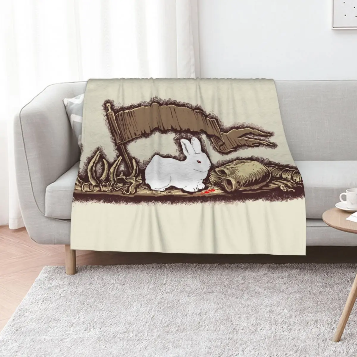 Killer rabbit Throw Blanket Hairy Summer Luxury Throw Hair Weighted Tourist Blankets