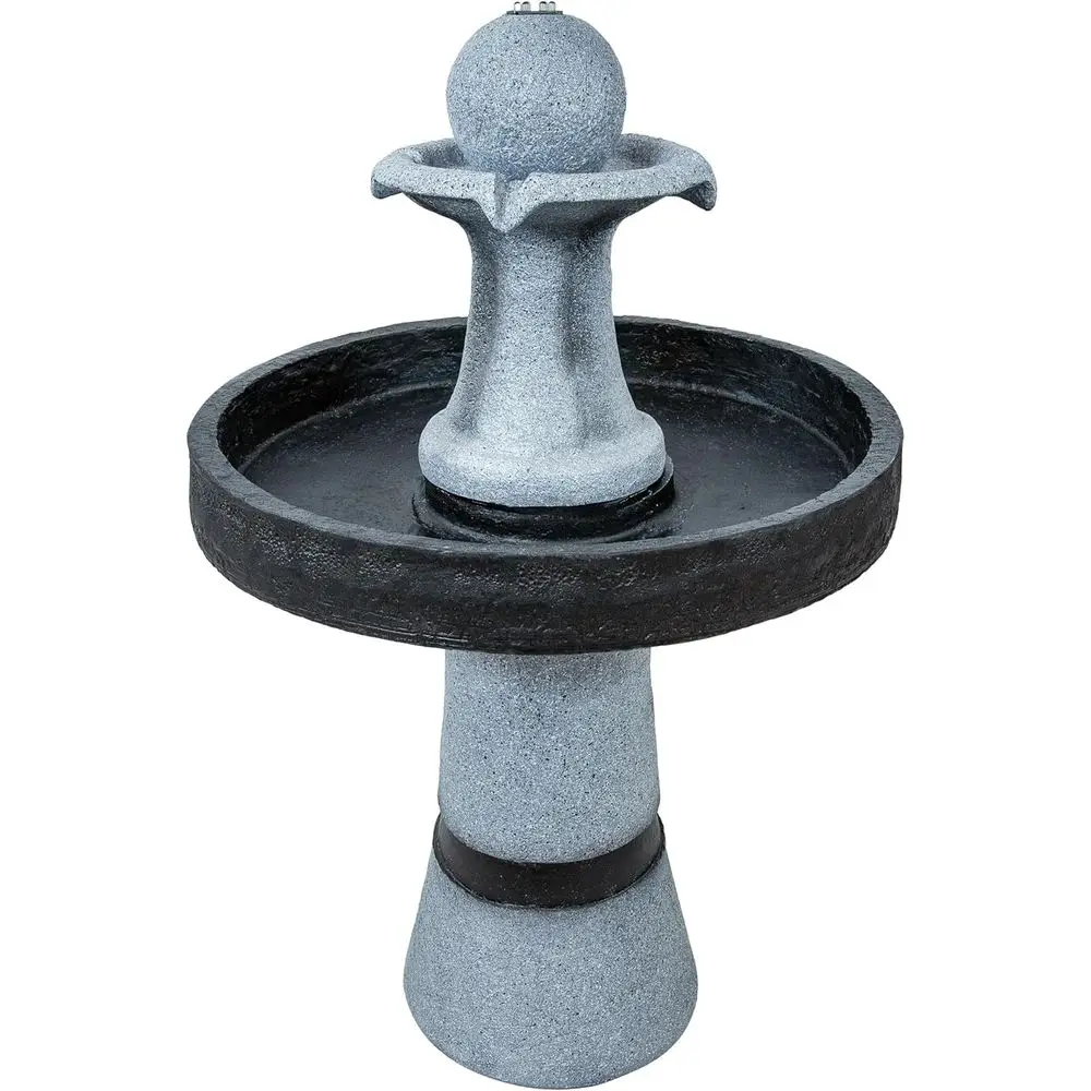 

2-Tone Outdoor Water ountain with LED Light and Electric Pump - Small Traditional Water eature - 29.5" H