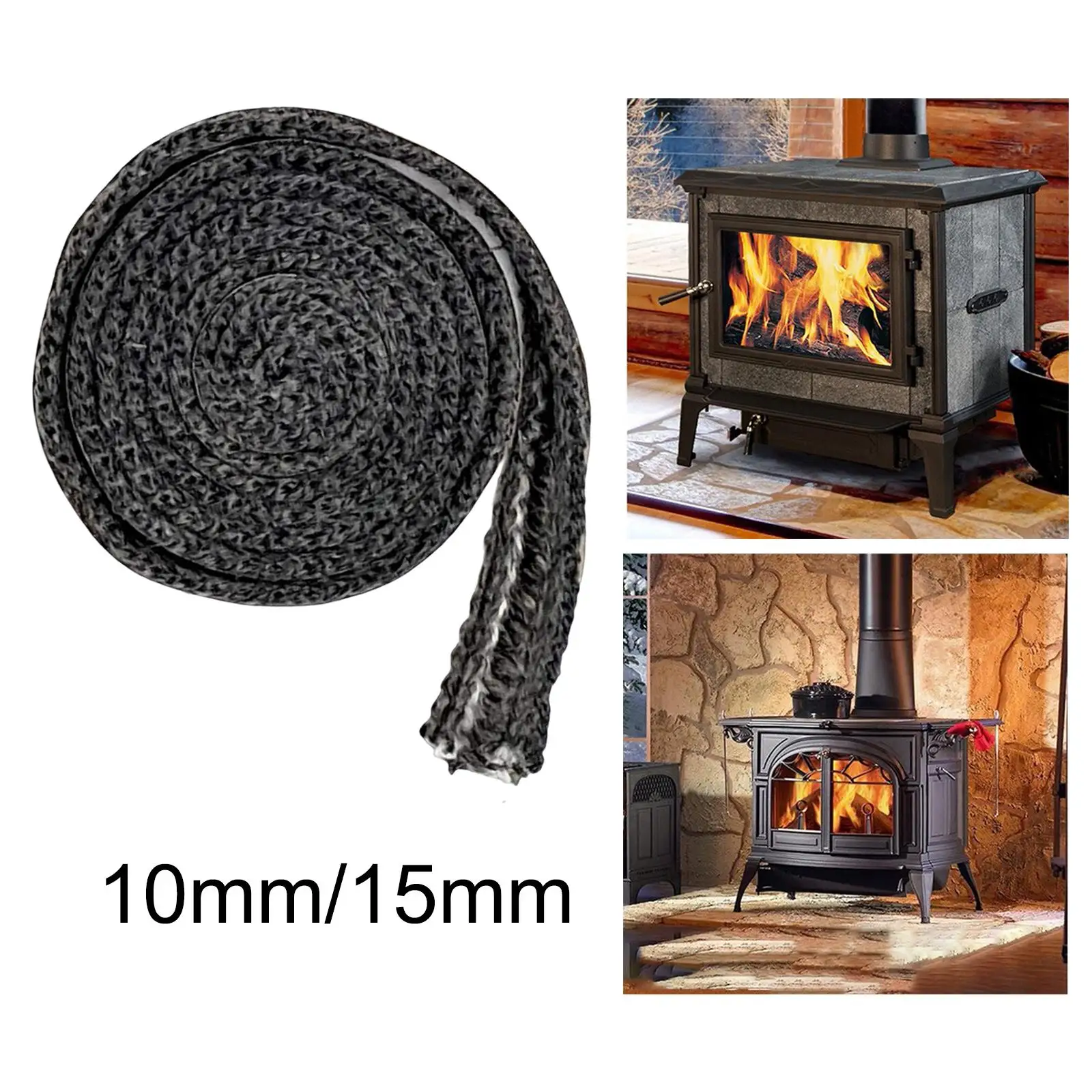 Self Adhesive Flat Stoves Rope Fireplace Sealing Cord for Glass Window Stove