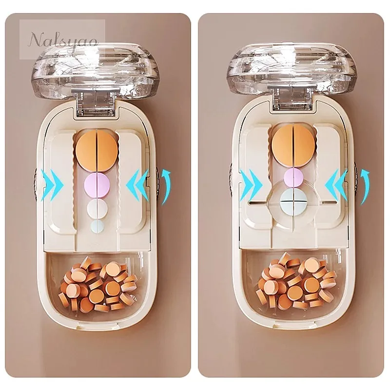 New Quartering Pill Cutter Storage Box Portable Drug Tablet Medicine Dustproof Divider Organizer Crusher Pill Case