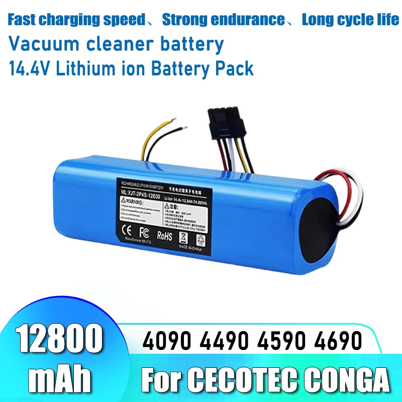 For CECOTEC CONGA 4090 4690 4490 4590 robot vacuum cleaner rechargeable lithium-ion battery pack 14.4V lithium-ion battery pack