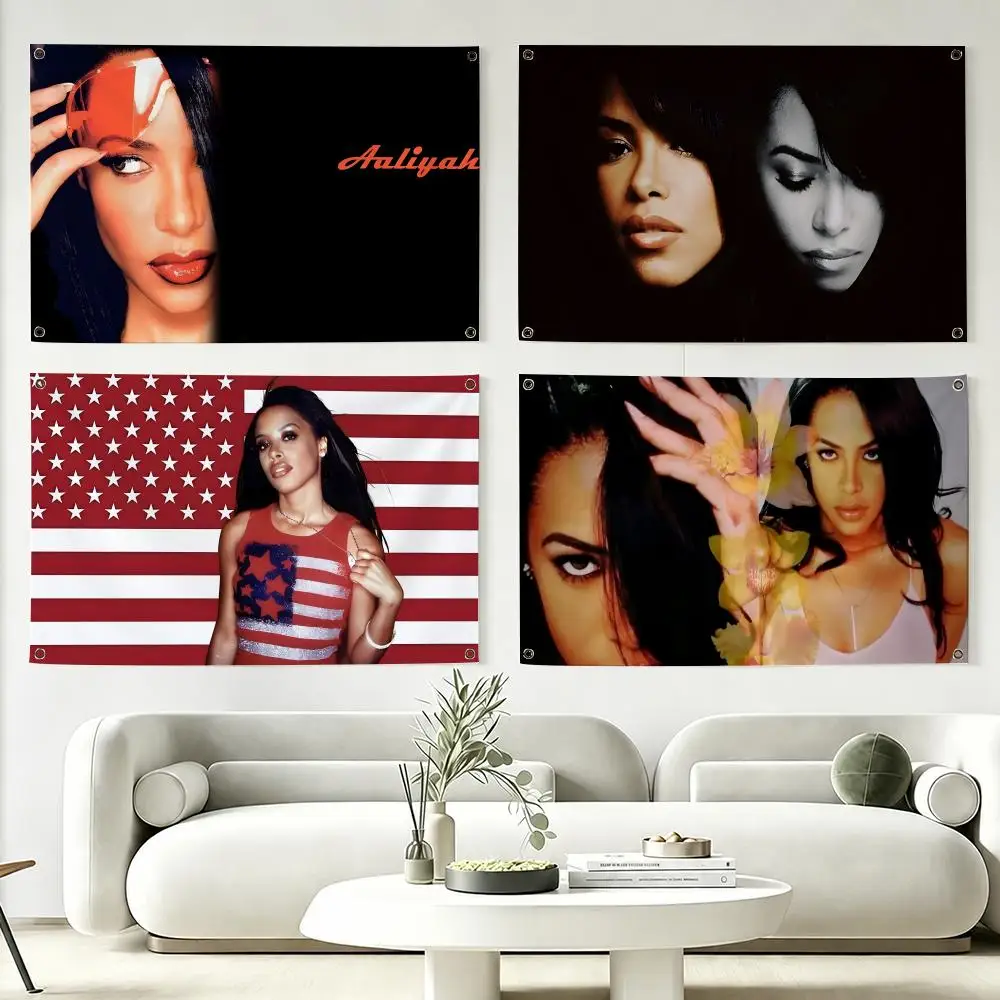 Actor A-aaliyah Fashion Singer Flags Flag Suitable For Party Club Outdoor Interior Wall Art Decoration Banner Gift
