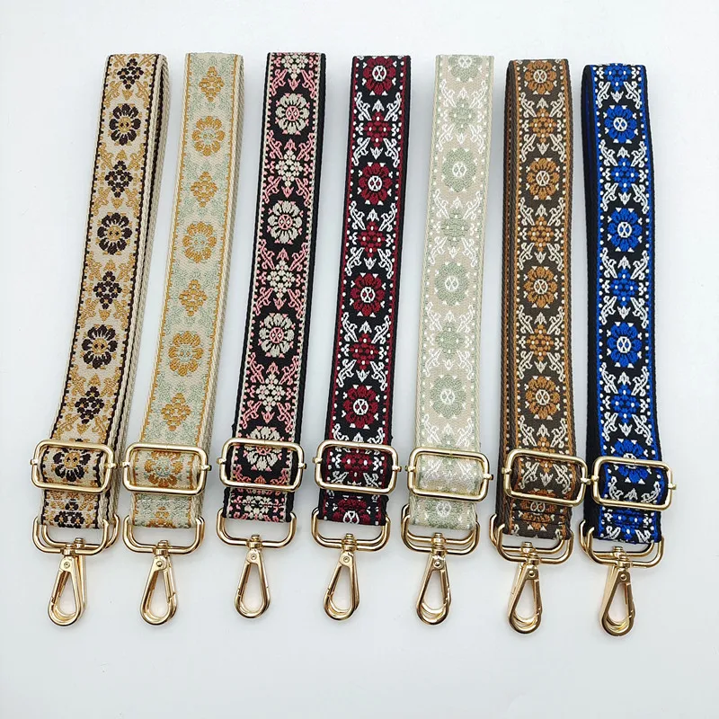 

Сумка через плечо с вышивкой в этническом стиле, аксессуары, женский ремень через плечо на одно плечо, регулируемый длинный плечевой ремень