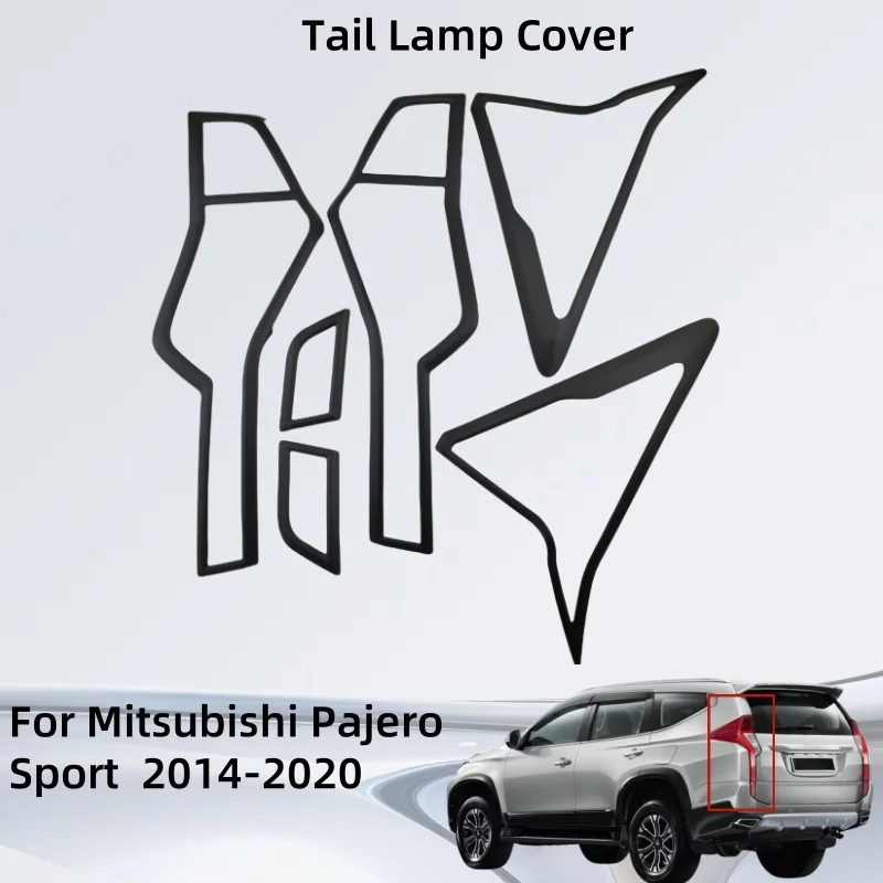 

Car Stickers Chrome silver Matte Black Tail Lamp Cover For Mitsubishi Pajero Sport 2014 2015 2016 2017 2018 2019 2020