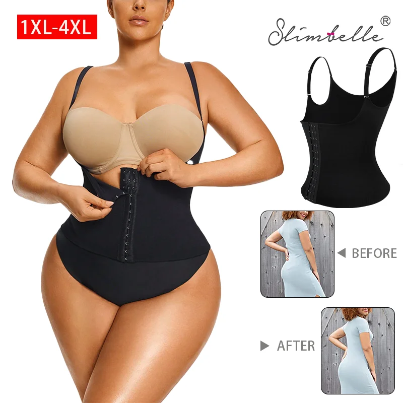 

Slimbelle Women Plus Size Open Bust Corset Front Hook Closure Butt Lifter High Waist Body Shaper Tummy Control Underwear Fajas