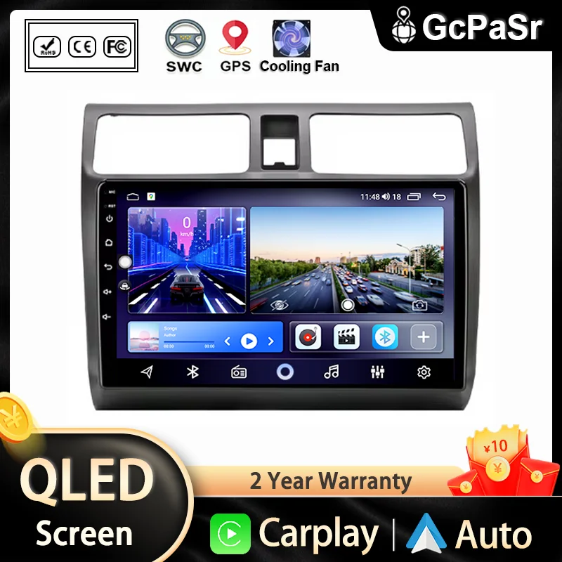 

For Suzuki Swift 2003 - 2010 Android 12 autoradio lettore Video multimediale Stereo QLED 2 Din 4G Carplay Auto DVD GPS Head Unit