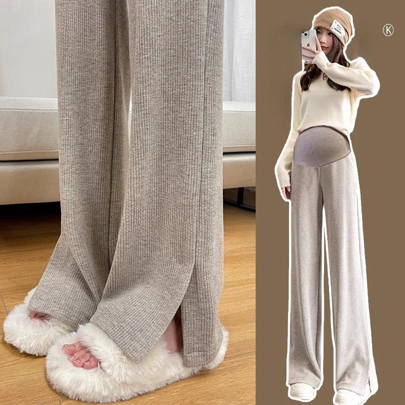 

Maternity Pants Fall Winter 2023 New Open Wide-leg Pants Spring Autumn Outside Wear Bottoming Straight Pants Fall Clothing