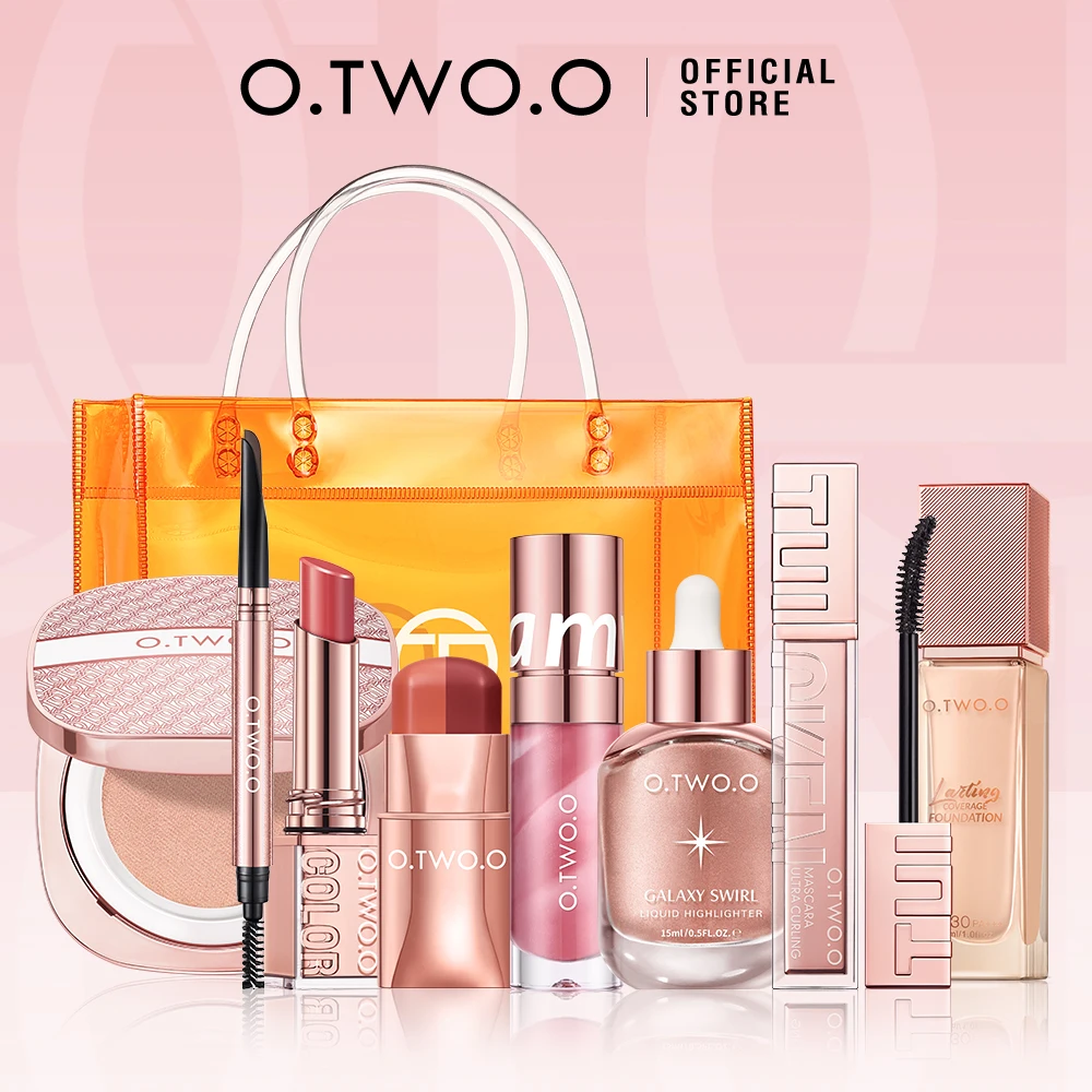 O.TWO.O Full Makeup Set Cosmetics Kit Mascara Eyeliner Foundation BB Cream Air Cushion Concealer Blush Stick Lipstick Makeup Set