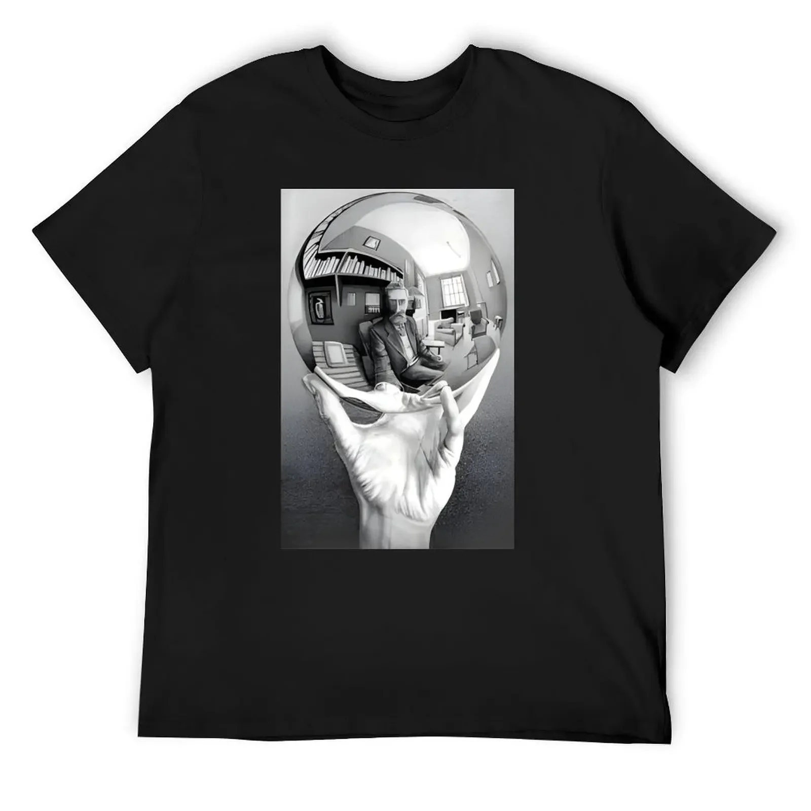 M.C. Escher - Hand with Reflecting Sphere T-Shirt vintage t shirts anime figures anime T-shirt men