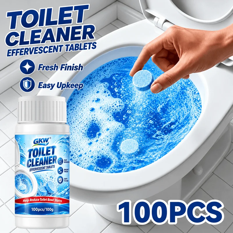 Toilet Fizz Tablets 100 PCS, Dissolves Urine Water and Black Limescale Stains, Removes Yellow, Restores Shine, Eliminates Odors