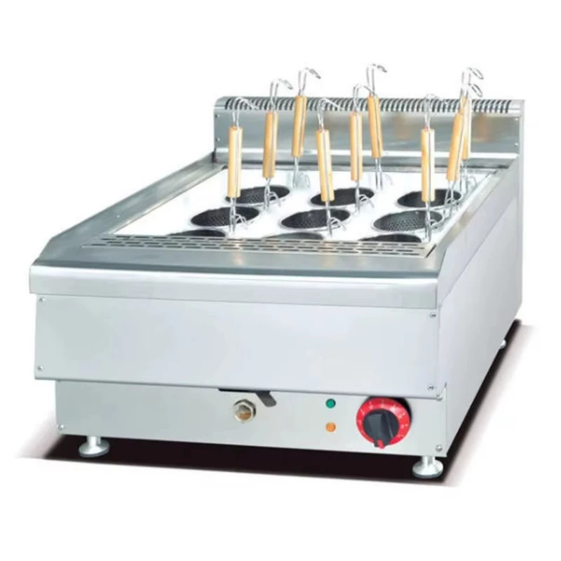 Commercial high-power 5000-10000W 9-basket electric noodle cooker, stainless steel countertop independent temperature control