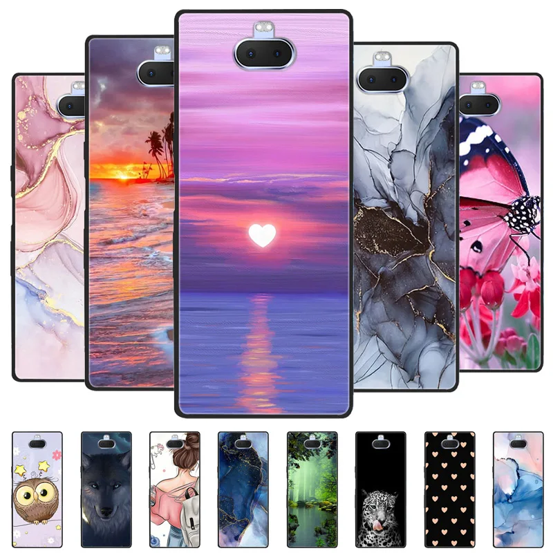 Чехол для Sony Xperia 10, мягкий силиконовый чехол с животными, чехлы для телефонов Sony Xperia 10 Plus Xperia10 II III, противоударные чехлы с волком