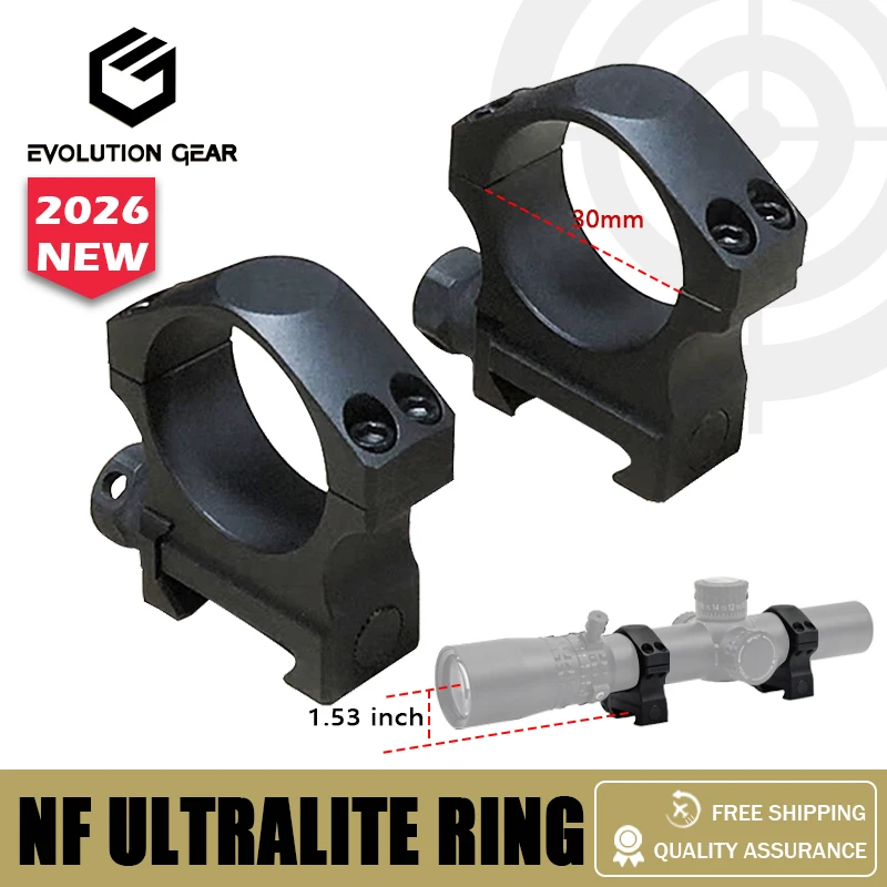 

Крепление для прицела Evolution Gear 30 мм NF, ультралегкие кольца 1,375 дюйма (30 мм), аксессуары для страйкбола, с логотипом, 2 шт.
