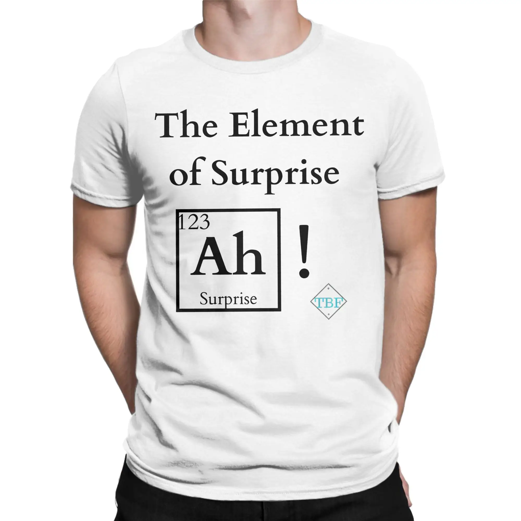 The Element Of Surprise Chemistry Periodic Table T Shirt Men's Round Neck Short Sleeve Tops Shirts  Cotton Summer Clothes
