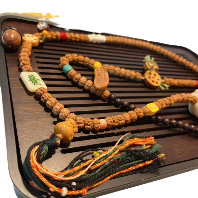 

Slanted Hanging King Small Leaf Red Sandalwood With Bone Accessories Multi-Combination