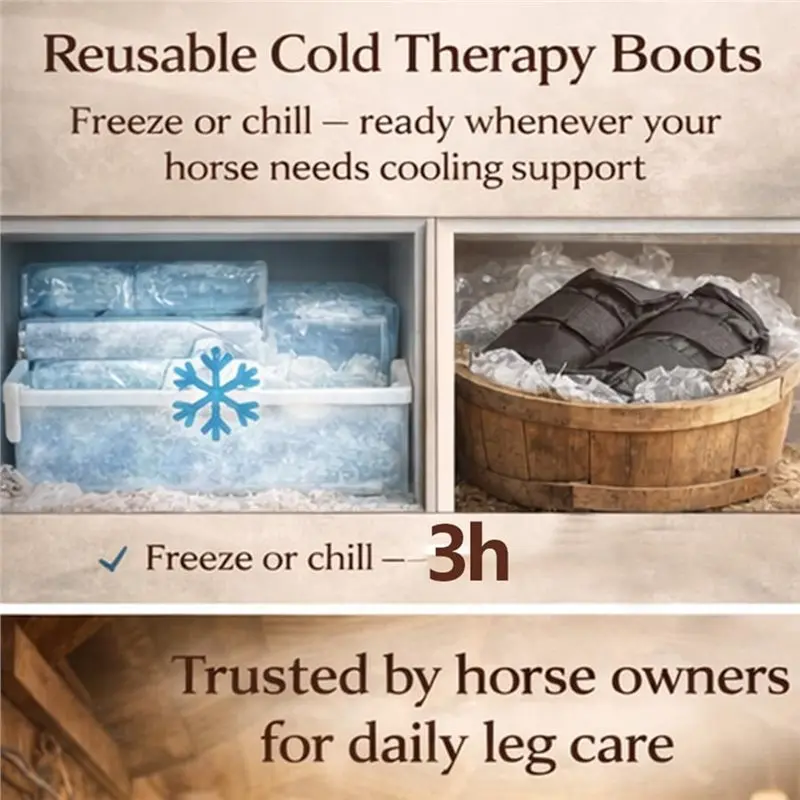 Industrial Tools Reusable Gel Horse Ice Boots Adjustable 4 Legs Wraps for Cooling Relief on , Knees & Ankles