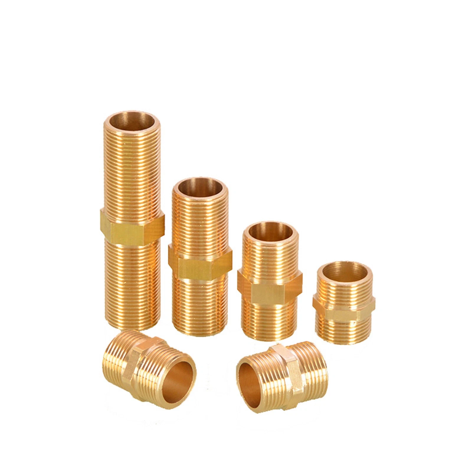 ข้อต่อทองเหลืองแบบหกเหลี่ยมขนาด 1/2/5 ชิ้น แบบเกลียว BSP 3/4 นิ้ว ตัวผู้-ตัวผู้ ขนาด 32 มม. 35 มม. 50 มม. 70 มม. 100 มม. อุปกรณ์เชื่อมต่อ