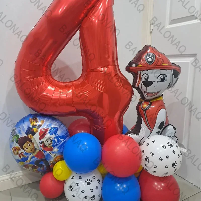 20 stücke Paw Patrol Cartoon Chase Skye Aluminium Film Ballon kinder Geburtstag Party Dekoration Pailletten Ballon Runde Set